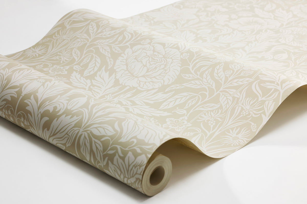 Hildasholm Beige Herrgård Wallpaper by Boråstapeter