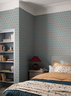 Cecilia Blue Herrgård Wallpaper by Boråstapeter