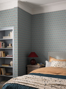 Cecilia Blue Herrgård Wallpaper by Boråstapeter