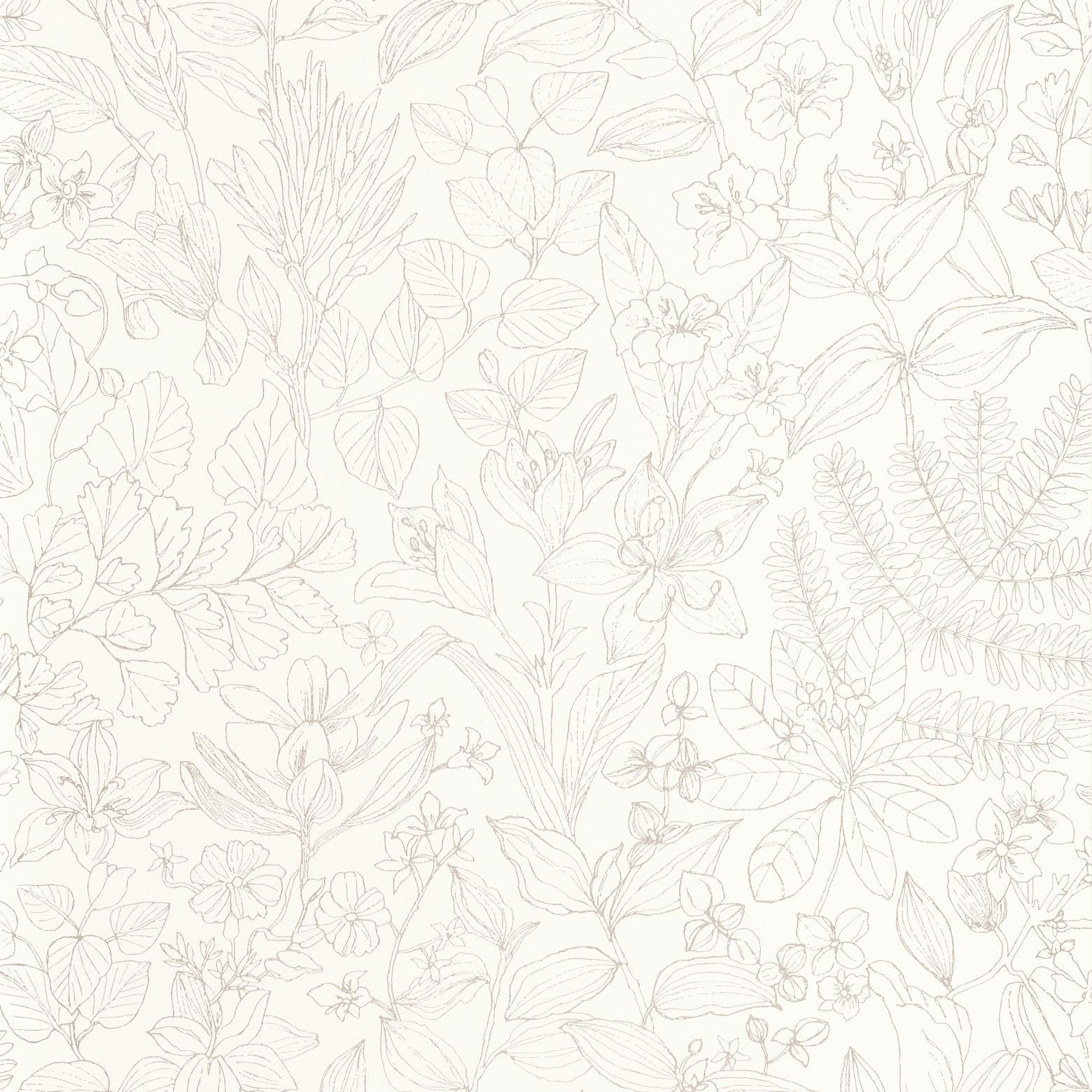 Esquisse Beige Lin Gardens Wallpaper by Casadeco
