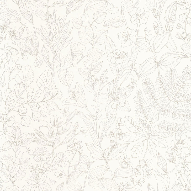 Esquisse Beige Lin Gardens Wallpaper by Casadeco