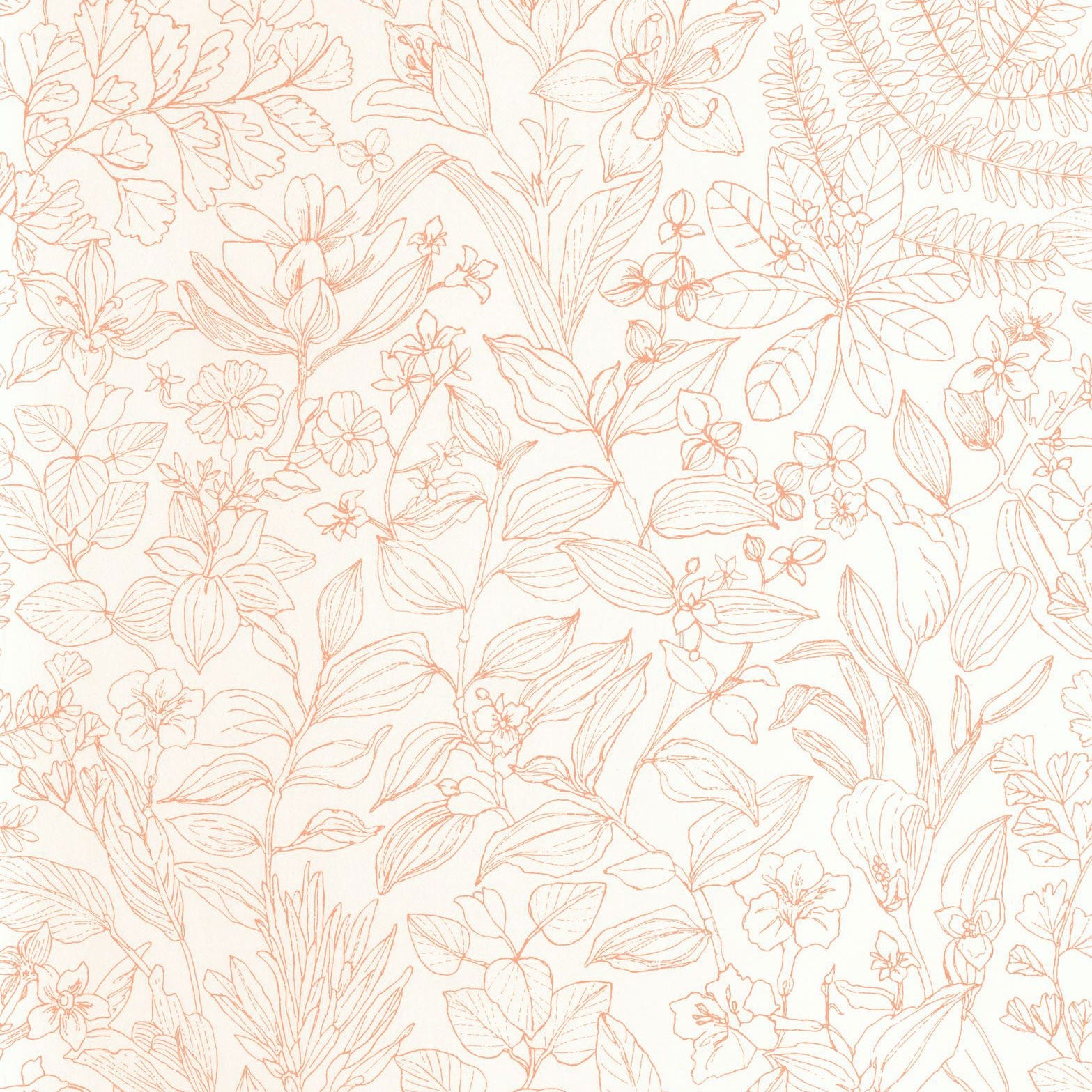 Esquisse Corail Gardens Wallpaper by Casadeco