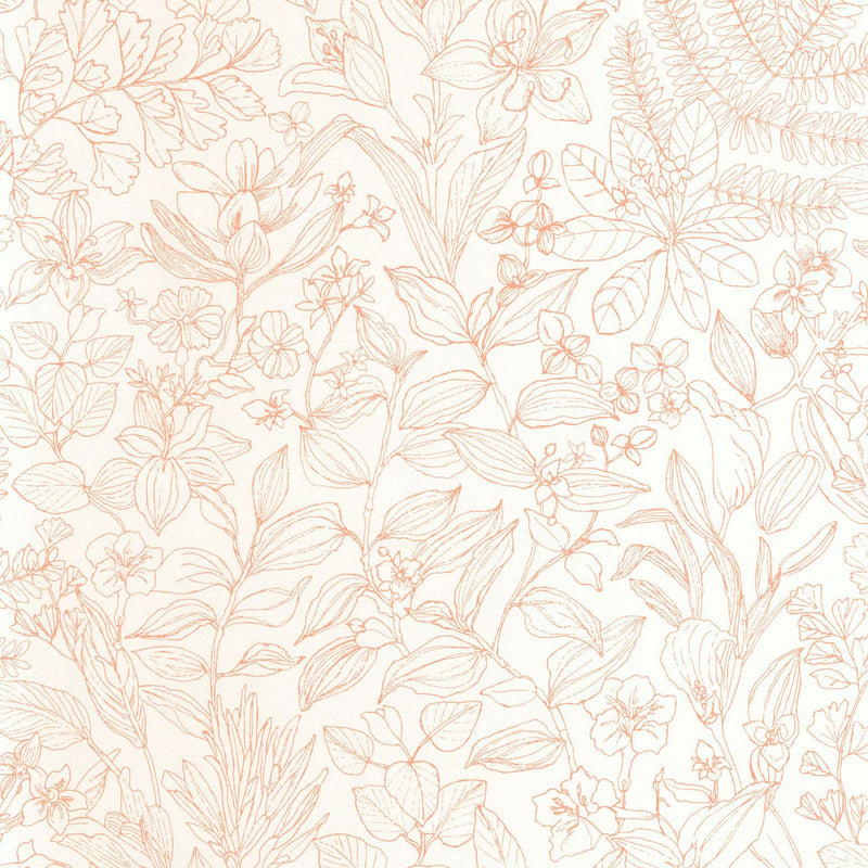 Esquisse Corail Gardens Wallpaper by Casadeco