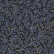 Esquisse Bleu Encre Gardens Wallpaper by Casadeco