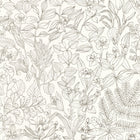 Esquisse Noir  Gravure Gardens Wallpaper by Casadeco