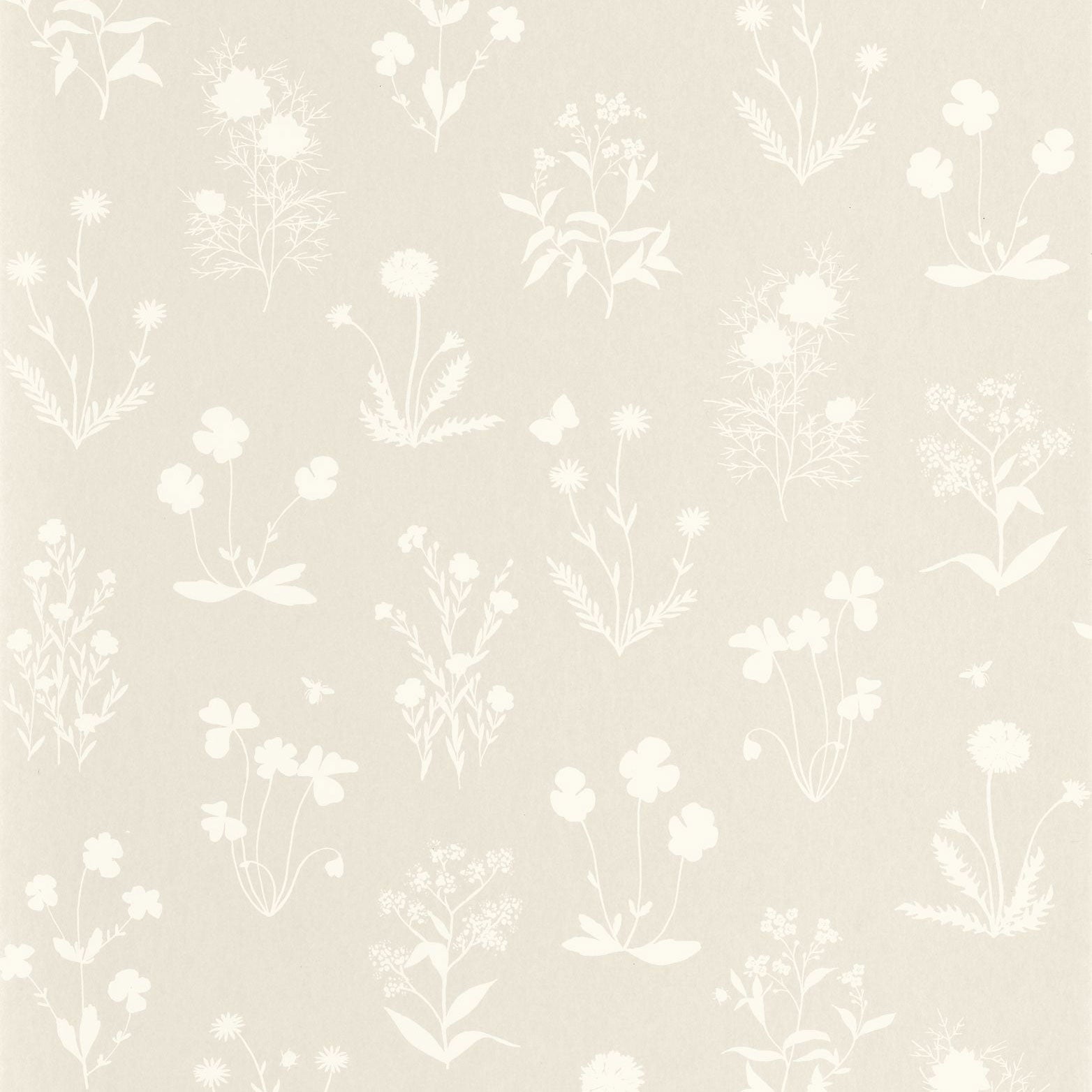 Herbier Beige Lin Gardens Wallpaper by Casadeco