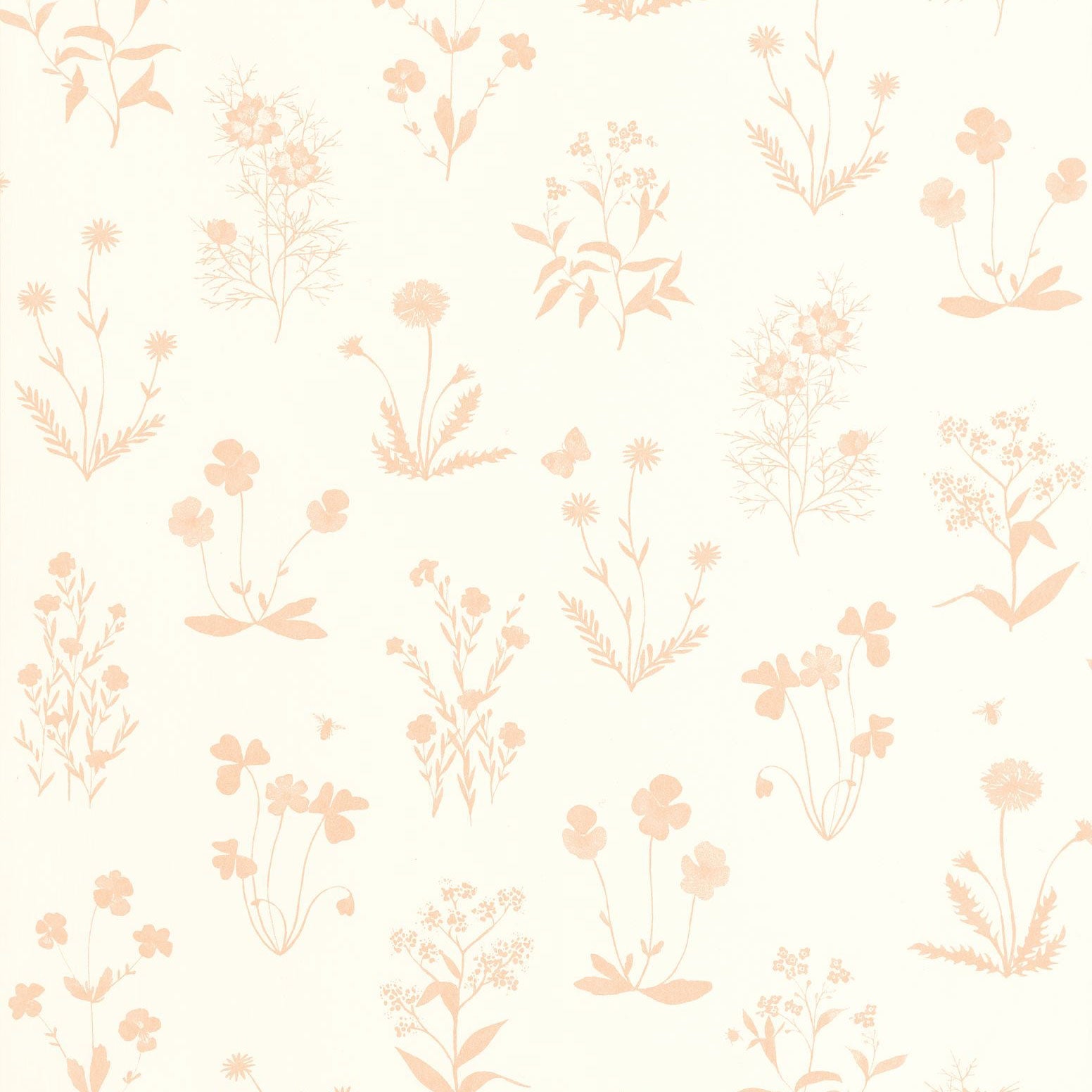 Herbier Rose Nude Gardens Wallpaper by Casadeco