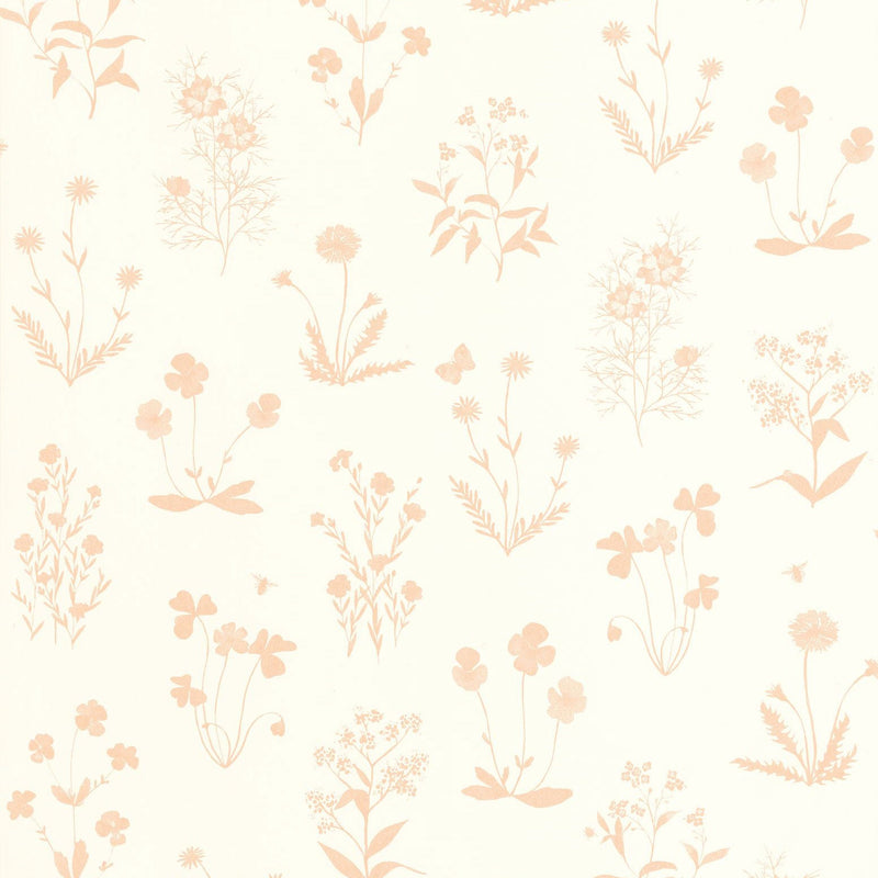 Herbier Rose Nude Gardens Wallpaper by Casadeco