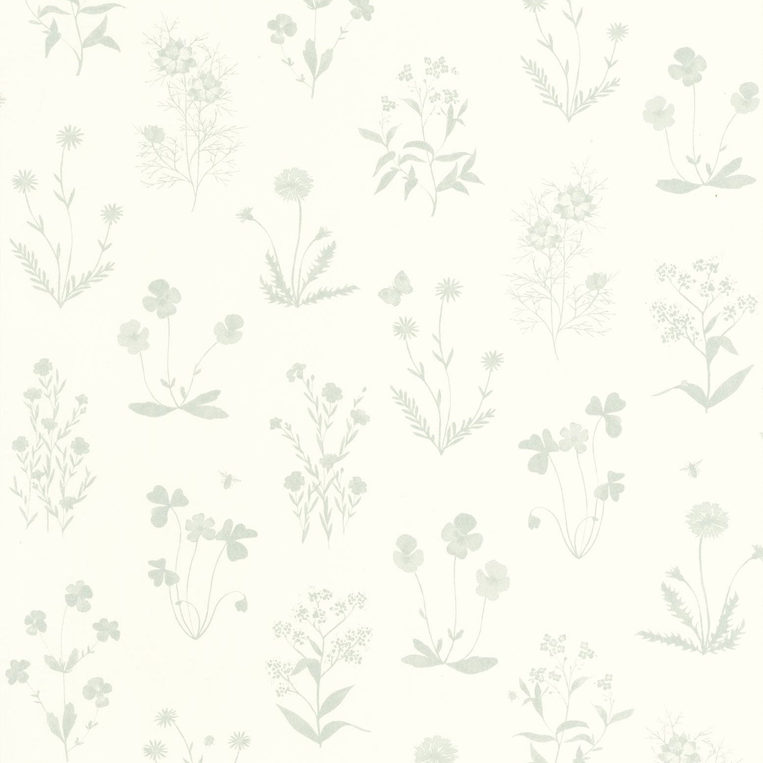 Herbier Bleu Grise Gardens Wallpaper by Casadeco