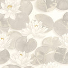 Nymphea Blanc Coton Gardens Wallpaper by Casadeco