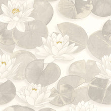 Nymphea Blanc Coton Gardens Wallpaper by Casadeco