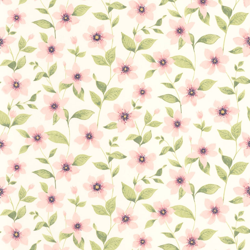 Clematites Rose Anglais Gardens Wallpaper by Casadeco