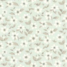 Clematites Bleu Grise Gardens Wallpaper by Casadeco