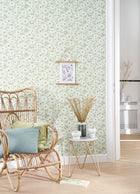 Clematites Bleu Grise Gardens Wallpaper by Casadeco