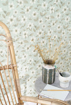 Clematites Bleu Grise Gardens Wallpaper by Casadeco