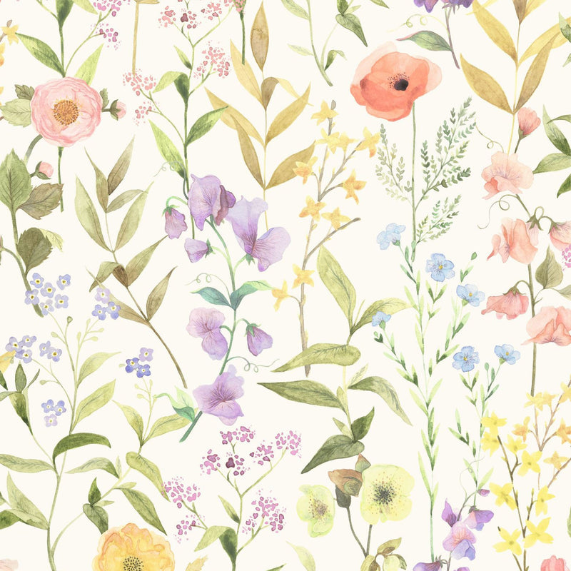 Fleurs Des Champs Bouquet Gardens Wallpaper by Casadeco