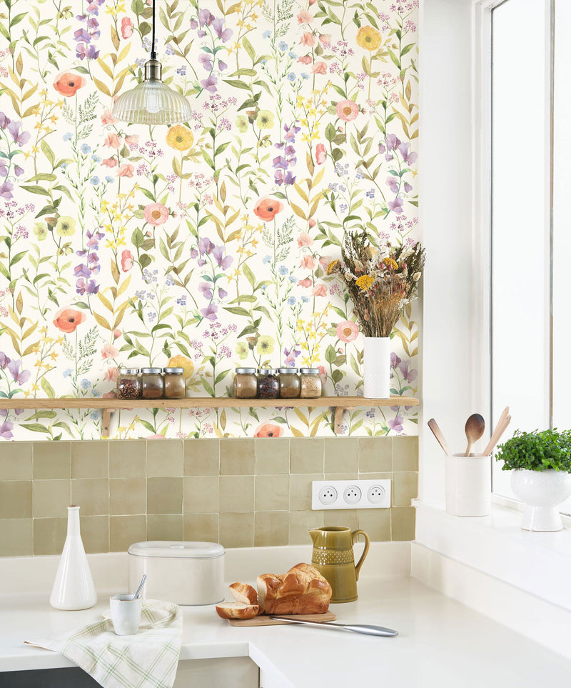 Fleurs Des Champs Bouquet Gardens Wallpaper by Casadeco