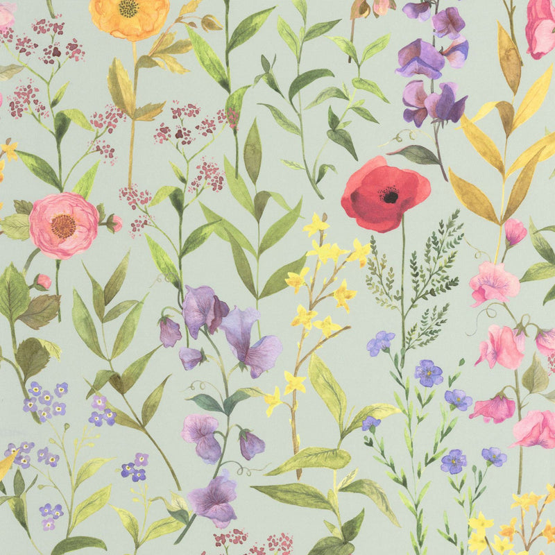Fleurs Des Champs Bleu Doux Le Beau Jardin Wallpaper by Casadeco