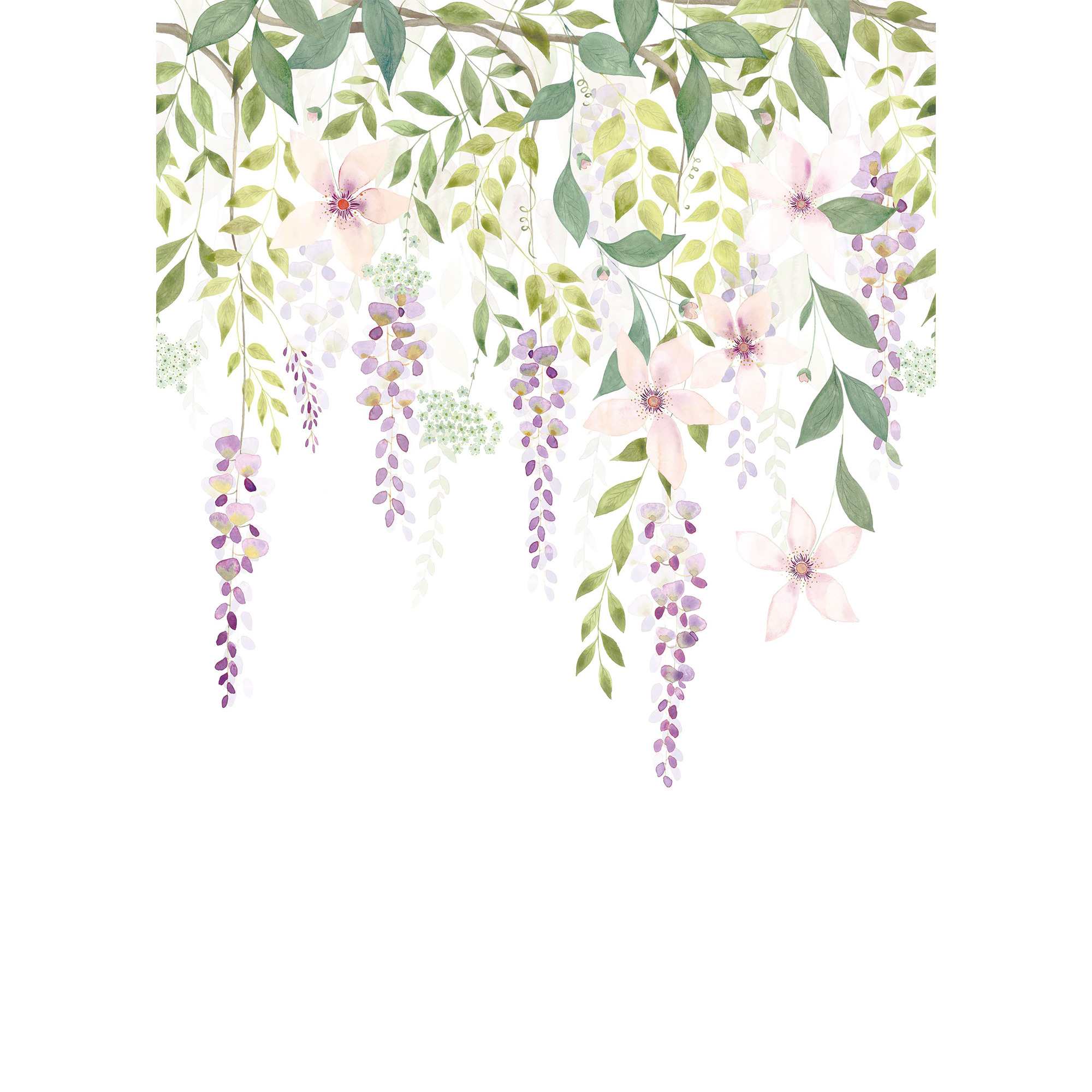 Glycine Violet Gardens Mural by Casadeco (200x280cm)