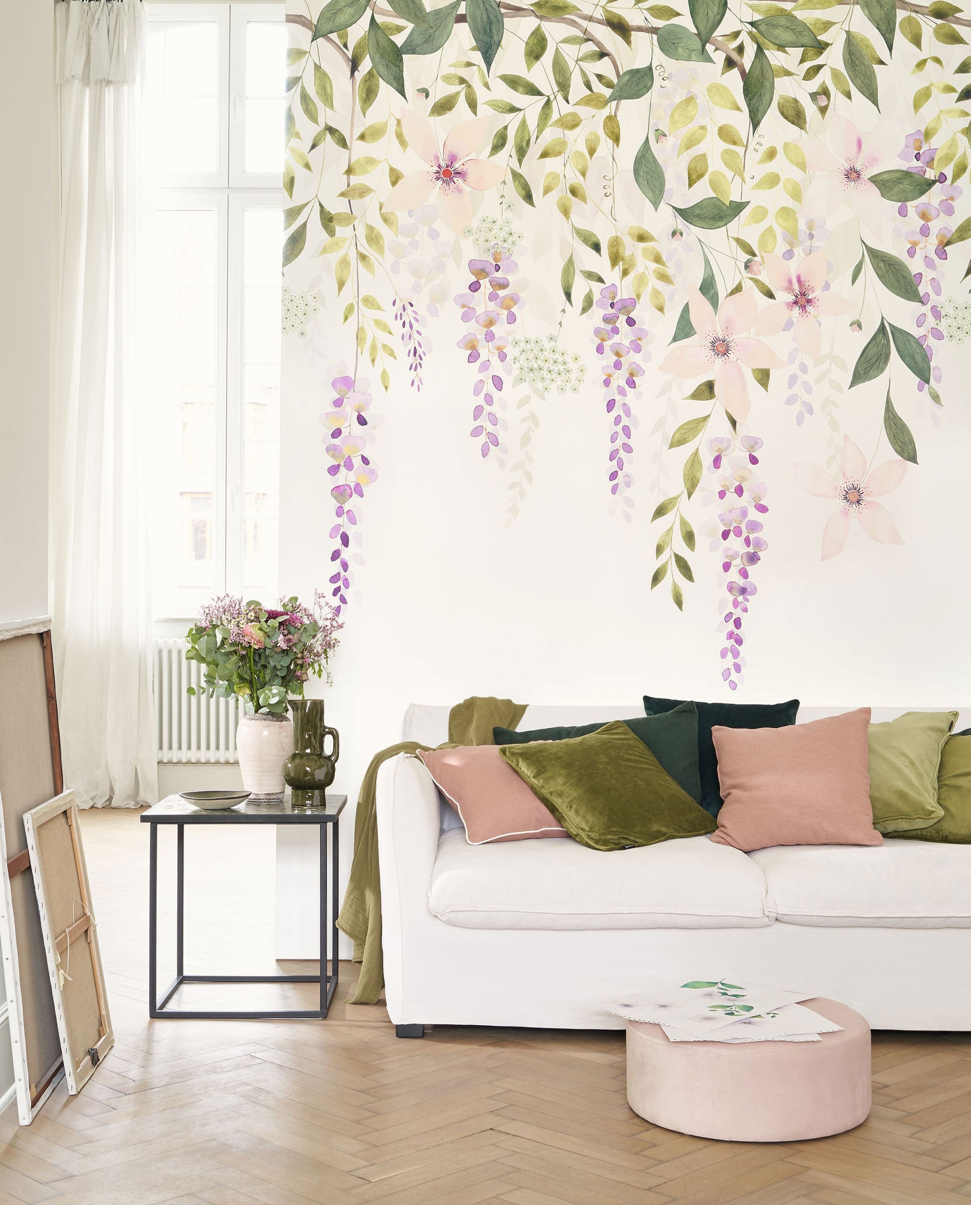 Glycine Violet Gardens Mural by Casadeco (200x280cm)