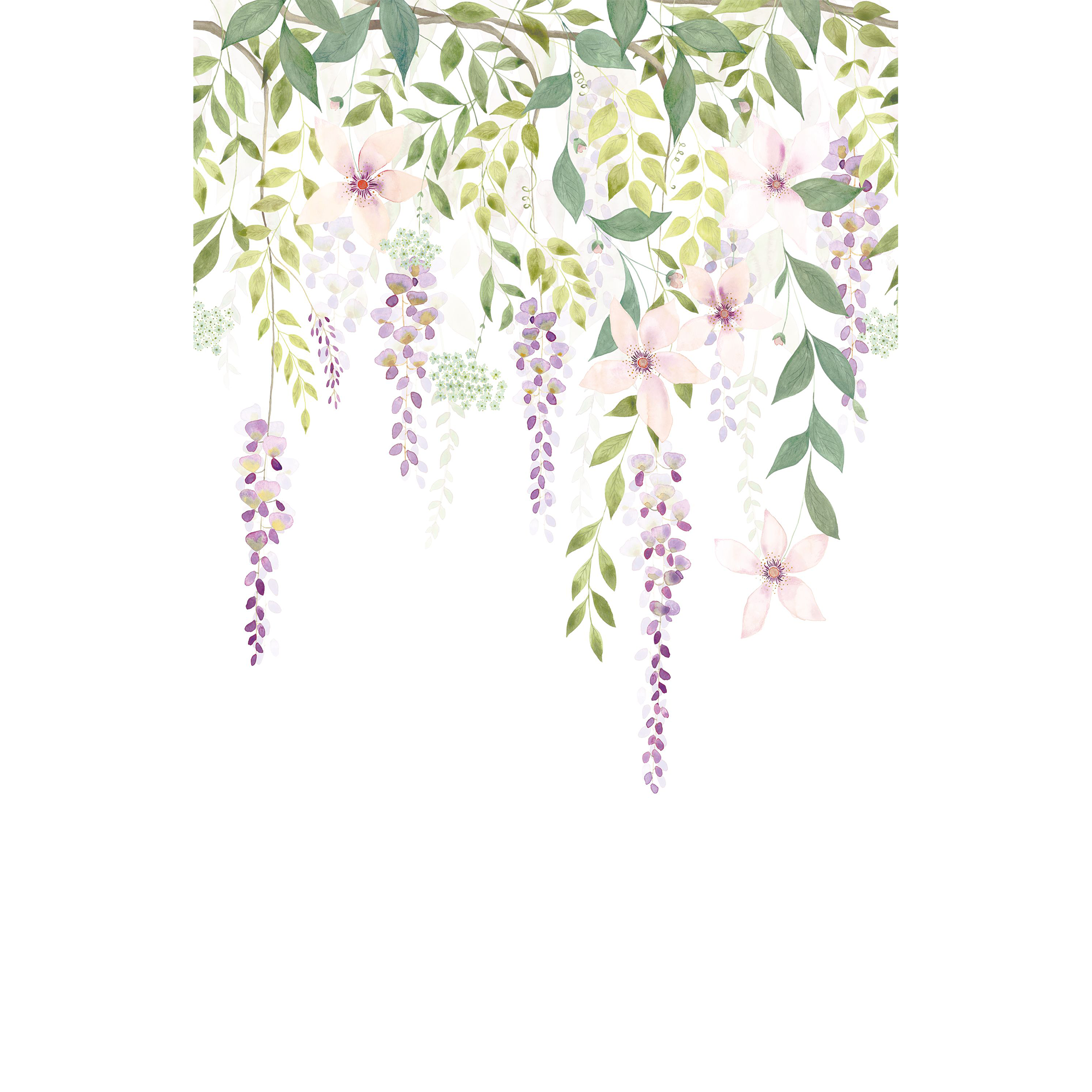 Glycine Violet Gardens Mural by Casadeco (200x310cm)