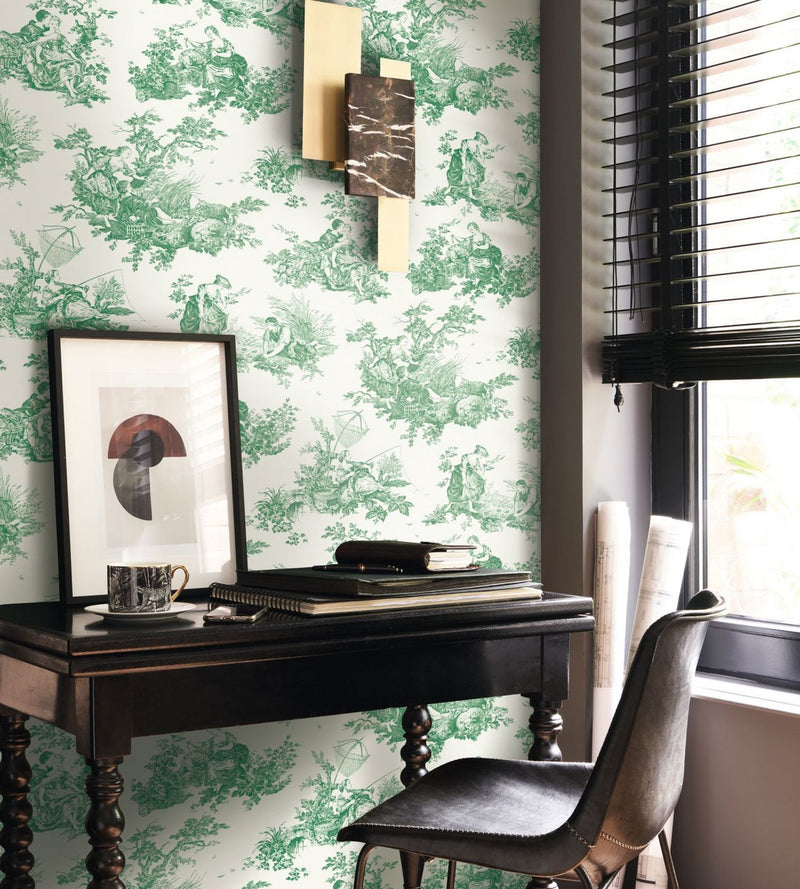 LBTJ87917710 Scene D'Ete Les Belles Toiles De Jouy Wallpaper by Casadeco