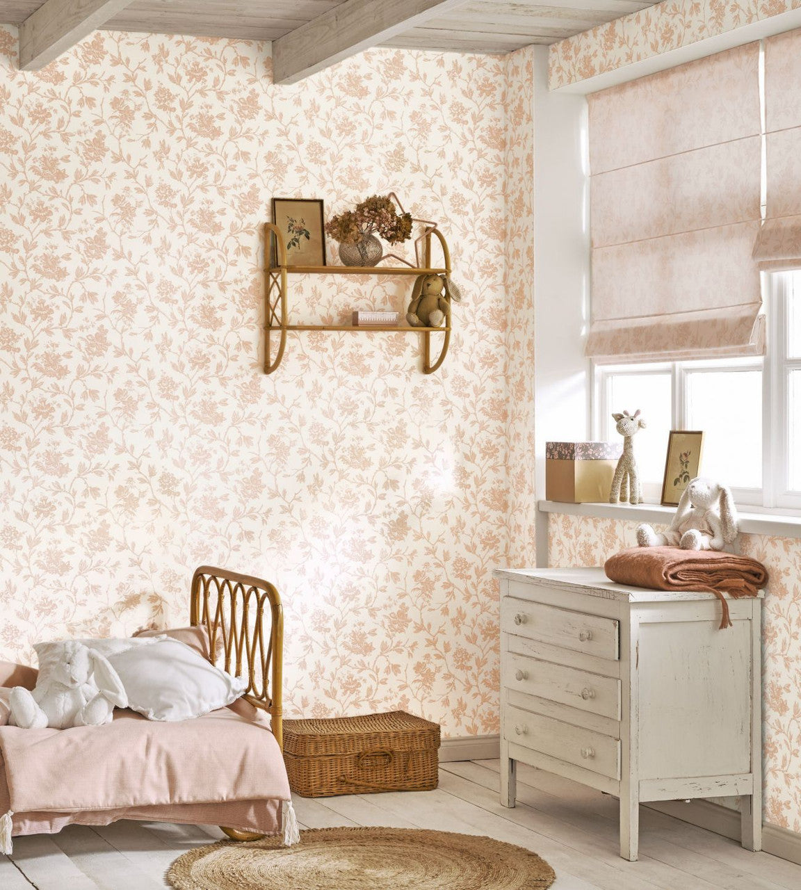 LBTJ87964122 Rosa Les Belles Toiles De Jouy Wallpaper by Casadeco