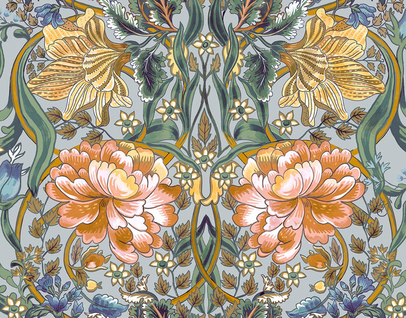 8800011 Belle-epoque Blue Metamorphosis Wallpaper by Coordonné