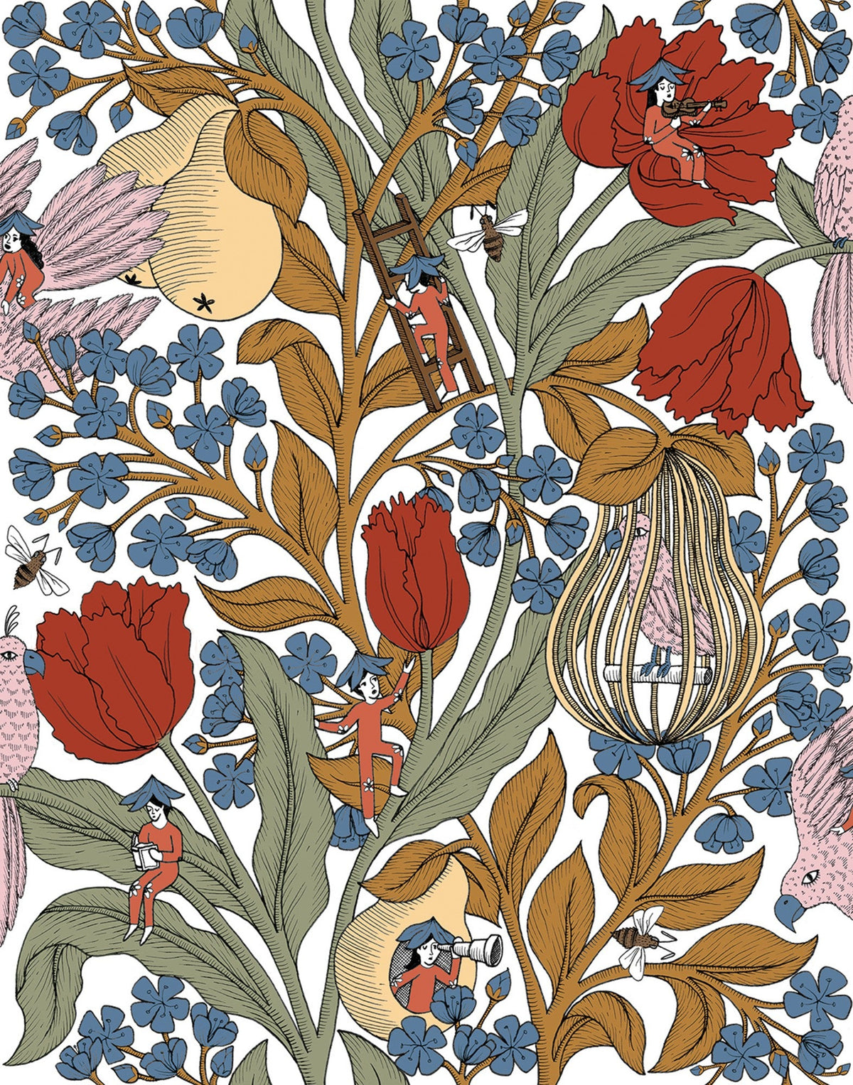 8800014 Neo-belle-epoque White Metamorphosis Wallpaper by Coordonné