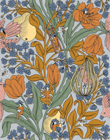 8800015 Neo-belle-epoque Blue Metamorphosis Wallpaper by Coordonné