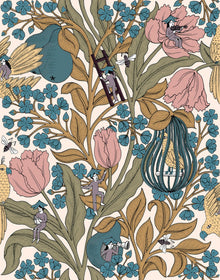 8800018 Neo-belle-epoque Pink Metamorphosis Wallpaper by Coordonné