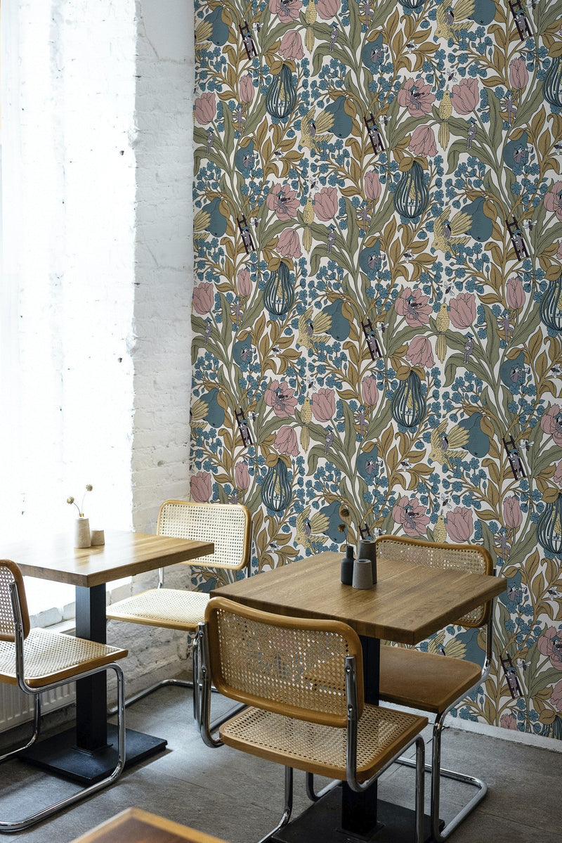 8800018 Neo-belle-epoque Pink Metamorphosis Wallpaper by Coordonné