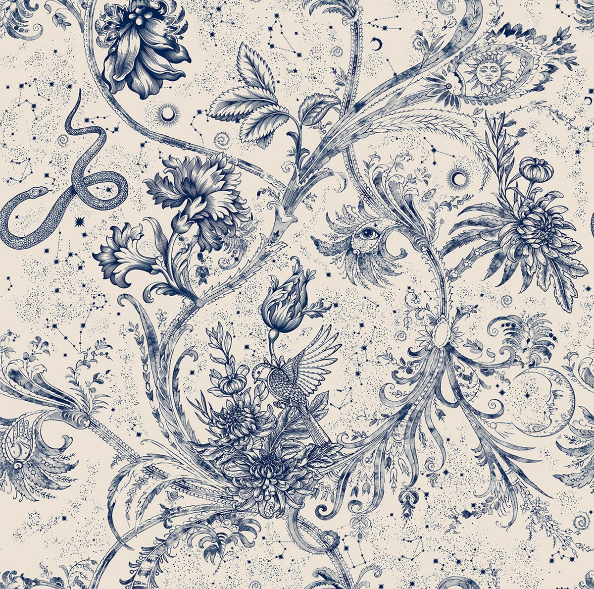 8800025 Neo-mithology Blue Metamorphosis Wallpaper by Coordonné