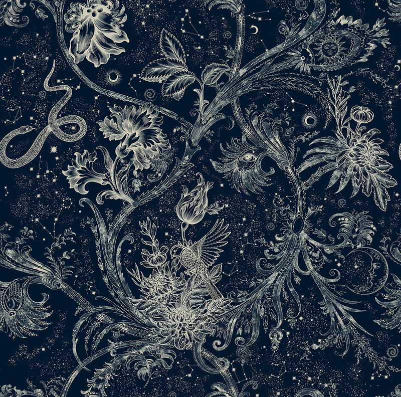 8800027 Neo-mithology Navy Metamorphosis Wallpaper by Coordonné