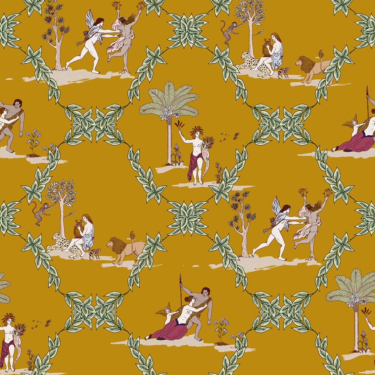 8800054 Neo-bucolic Mustard Metamorphosis Wallpaper by Coordonné