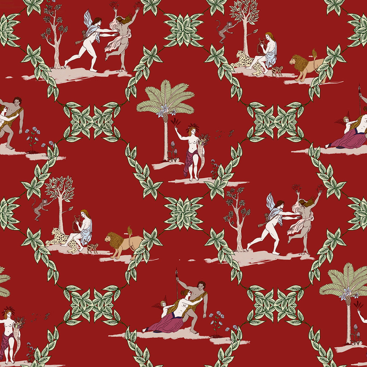 8800055 Neo-bucolic Red Metamorphosis Wallpaper by Coordonné