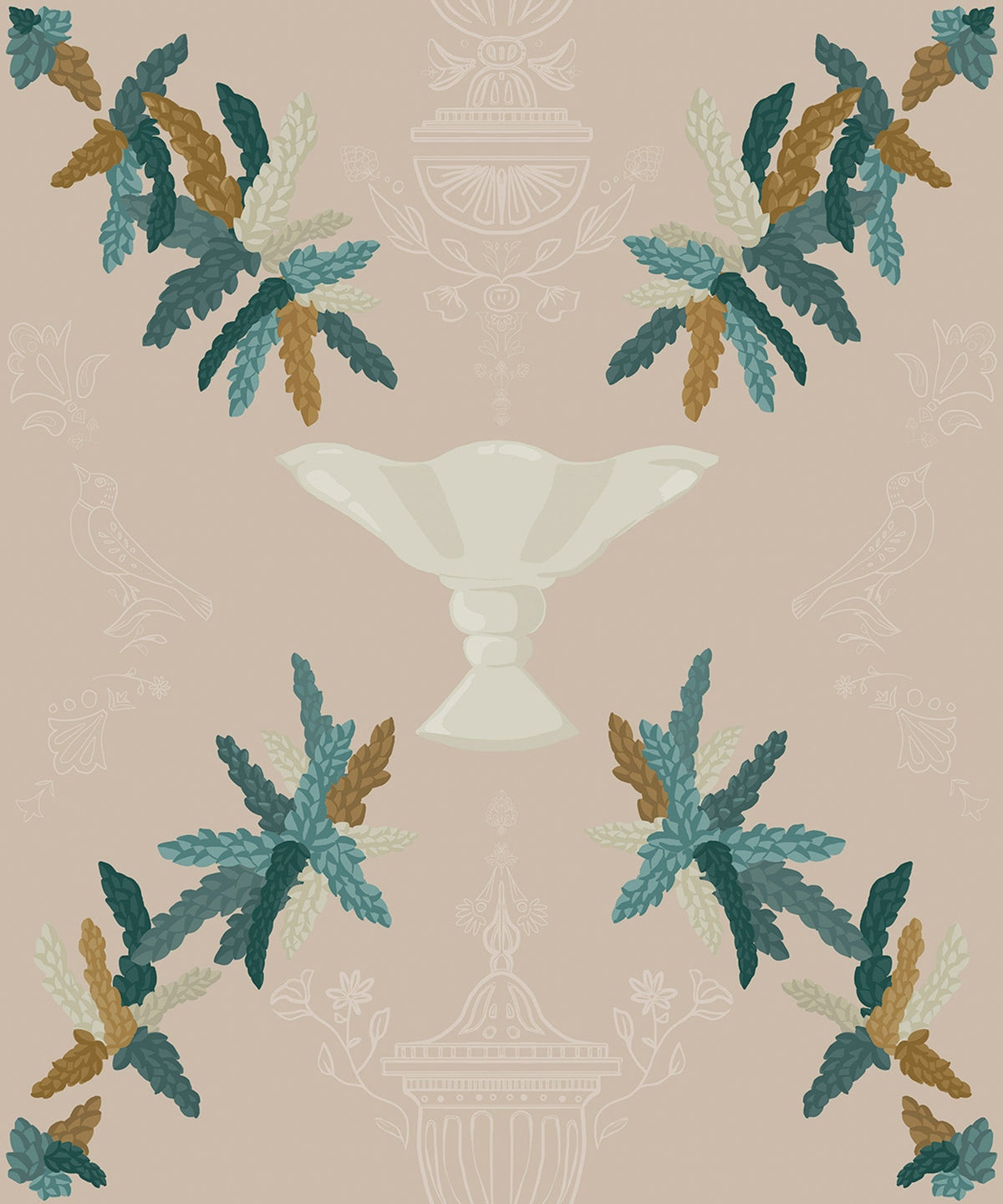 8800063 Neo-rococo Beige Metamorphosis Wallpaper by Coordonné
