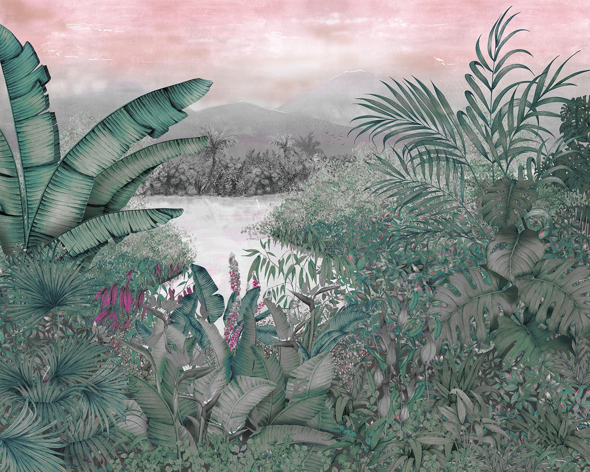 8800112 Neo-colonial Pink Metamorphosis Mural by Coordonné (350x280cm)