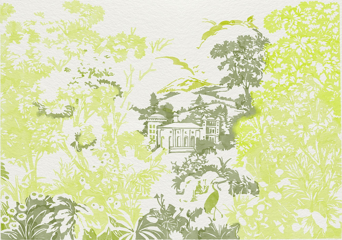 8800151 Neo-tapestry Lime Metamorphosis Mural by Coordonné (400x280cm)