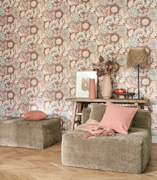 BALI88153482 Batik Bali Terracotta Wallpaper by Casadeco