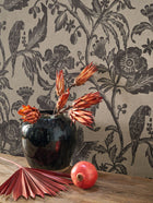 BALI88169700 Etourneau Bali Noir reglisse Wallpaper by Casadeco