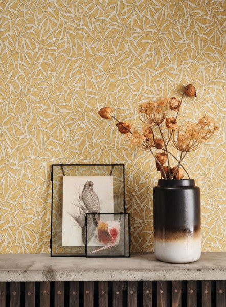 BALI88172539 Bambu Bali Jaune safran Wallpaper by Casadeco