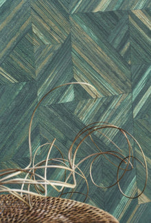 BALI88187832 Paille Bali Vert Canopee Wallpaper by Casadeco