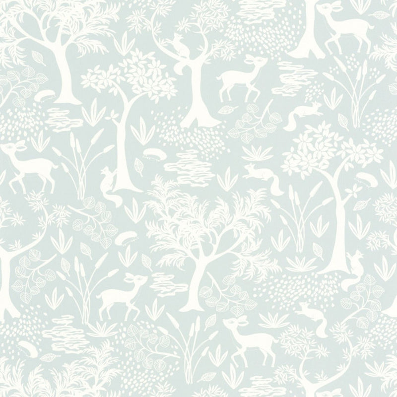 88266548 Poetic Forest Once Upon A Time Bleu Ciel Wallpaper by Casadeco