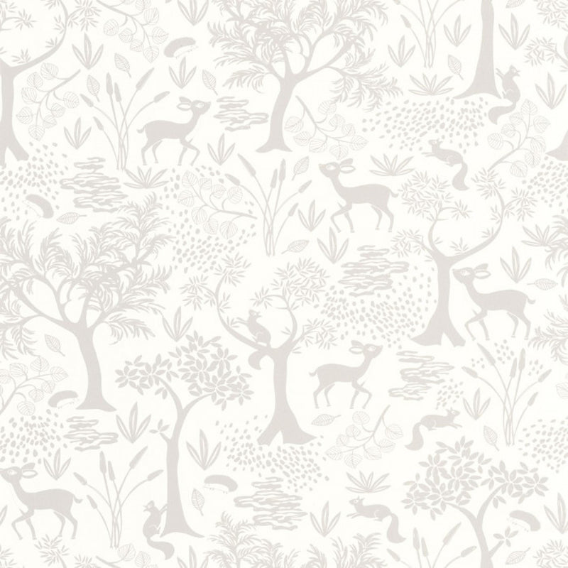 88269400 Poetic Forest Once Upon A Time Gris Duvet Wallpaper by Casadeco