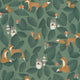 Woodland Friends Once Upon A Time Vert foret Wallpaper by Casadeco