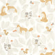 Woodland Friends Once Upon A Time Gris duvet Wallpaper by Casadeco