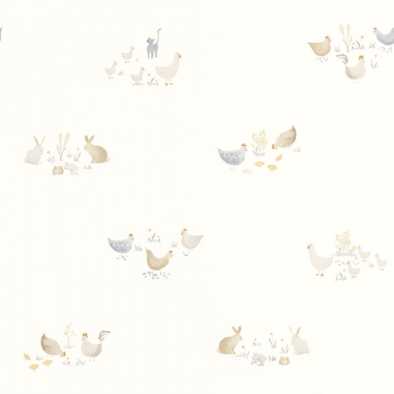 88372931 Companions Of The Farm Once Upon A Time Naturel Wallpaper by Casadeco
