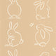 Funny Bunny Once Upon A Time Beige camel Wallpaper by Casadeco