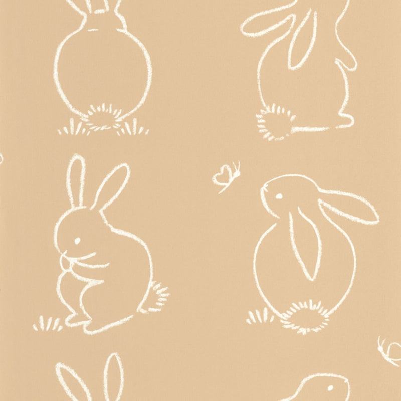 88381887 Funny Bunny Once Upon A Time Beige Camel Wallpaper by Casadeco